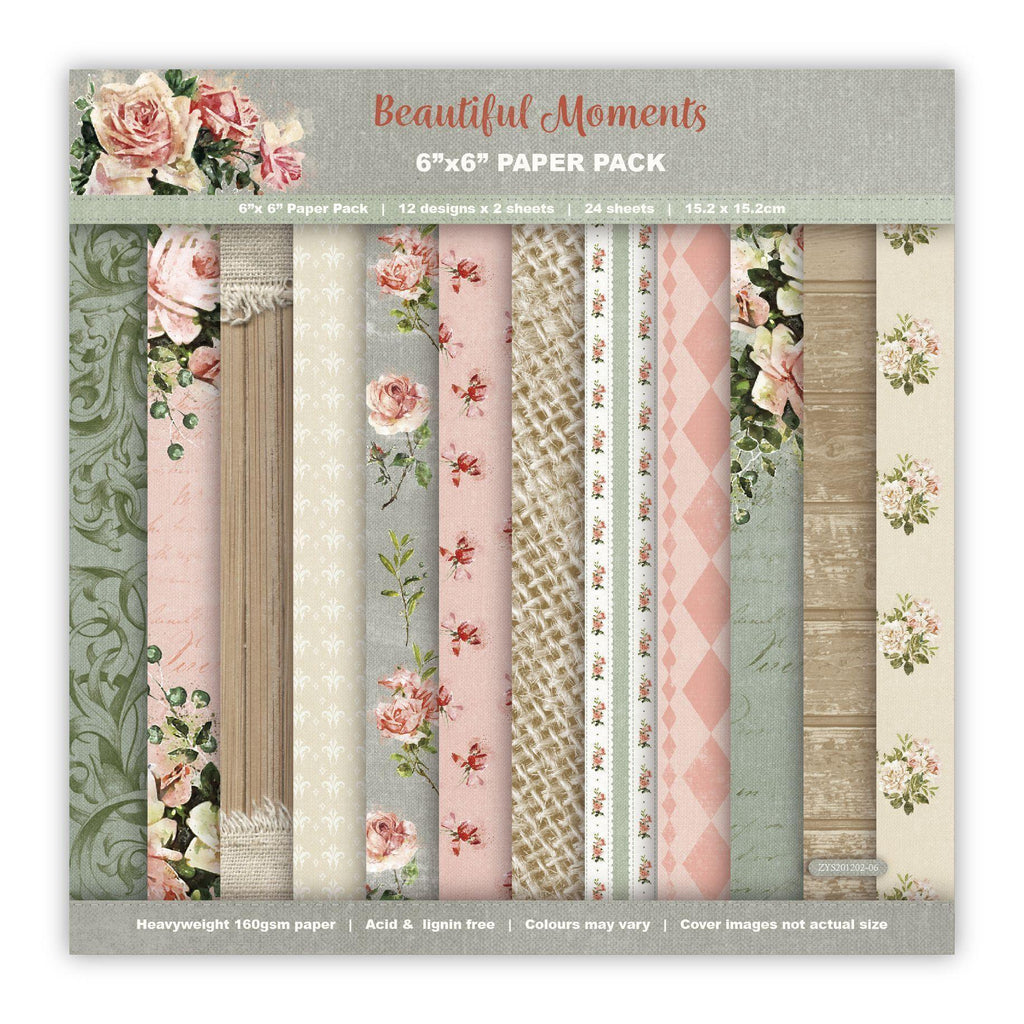 6 Inches Beautiful Flower Moments Background Paper<24 PCS> - Inlovearts