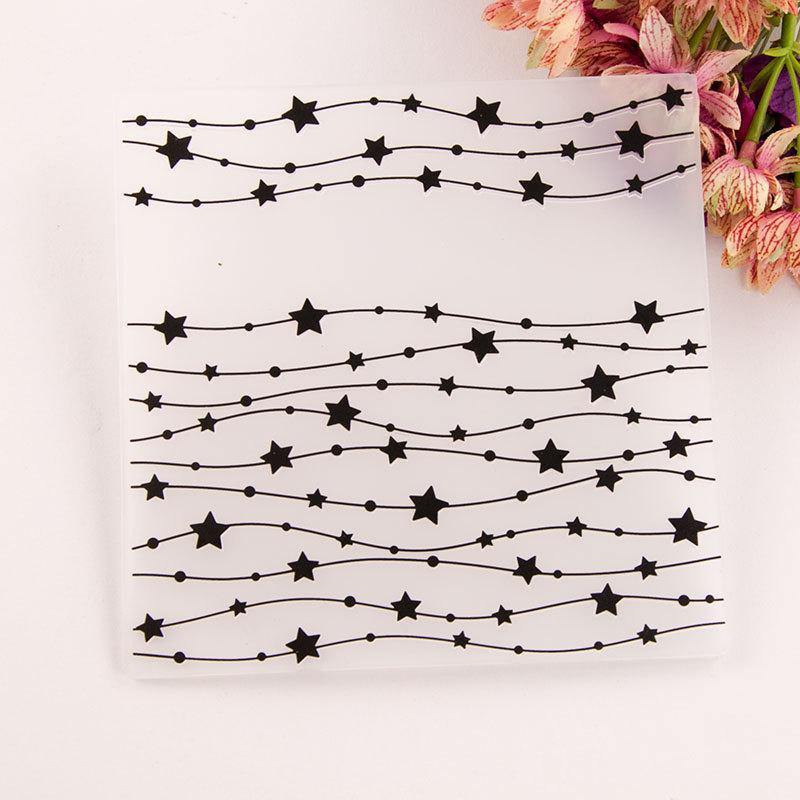 Series Of Stars Pattern Plastic Embossing Folder - Inlovearts