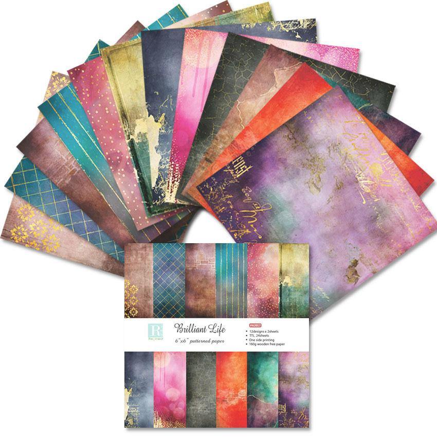 6-Inches Brilliant Life Background Paper<24 PCS> - Inlovearts