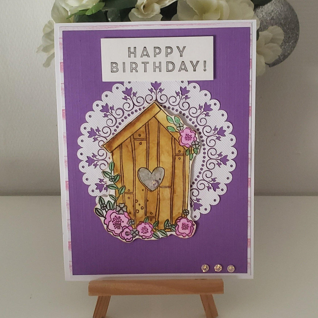 Flowers Surrounding House Stamps - Inlovearts