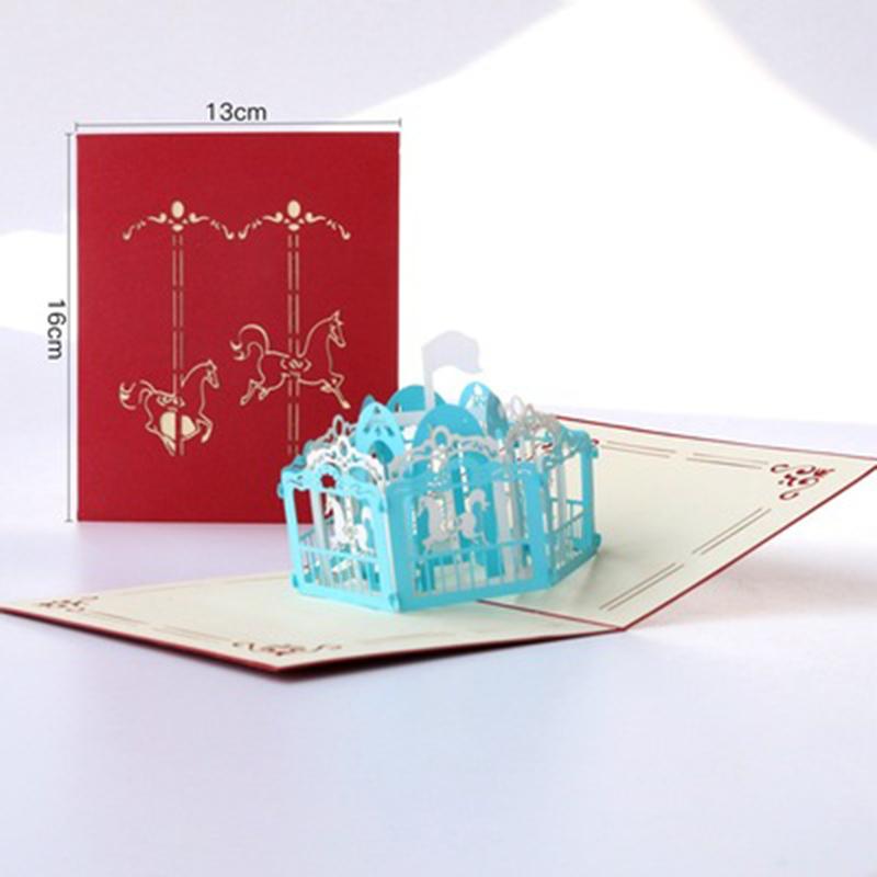 3D Greeting Card Hollow Card Carousel - lifescraft
