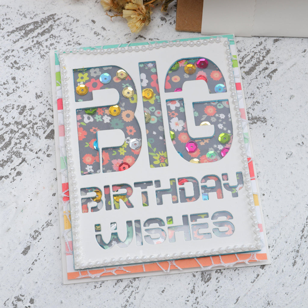 Big Birthday Wish Border Dies - Inlovearts