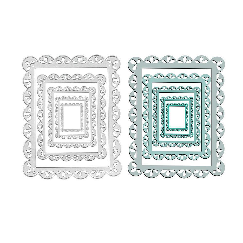 Wave Rectangle Nesting Frame Dies - Inlovearts