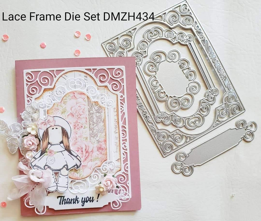 Lace Frame Ornament Tag Dies - Inlovearts