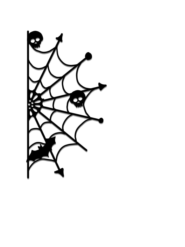 Skull&Spider Web Decor Dies - Inlovearts