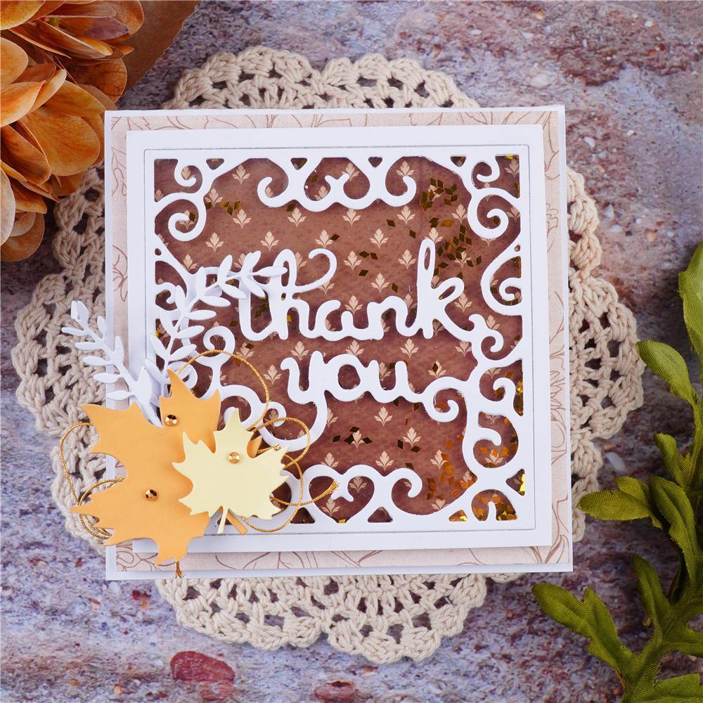 "Thank You" Hollow Background Board Dies - Inlovearts