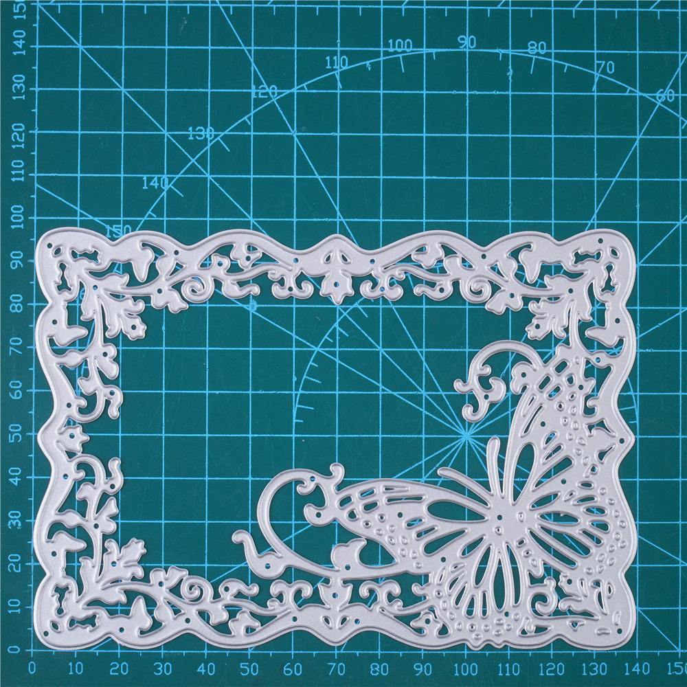 Lace Vined Beautiful Butterfly Frame Dies - Inlovearts