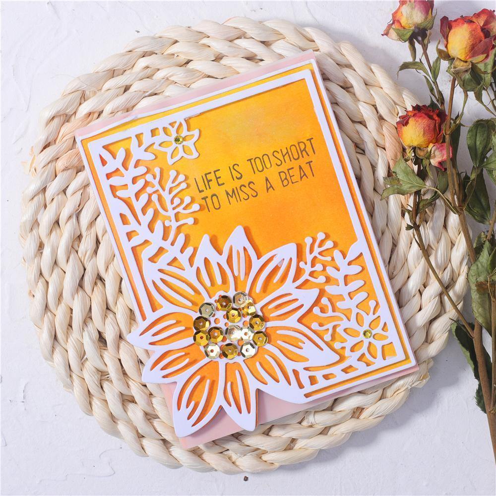 Sunflower and Branches Decor Border Dies - Inlovearts