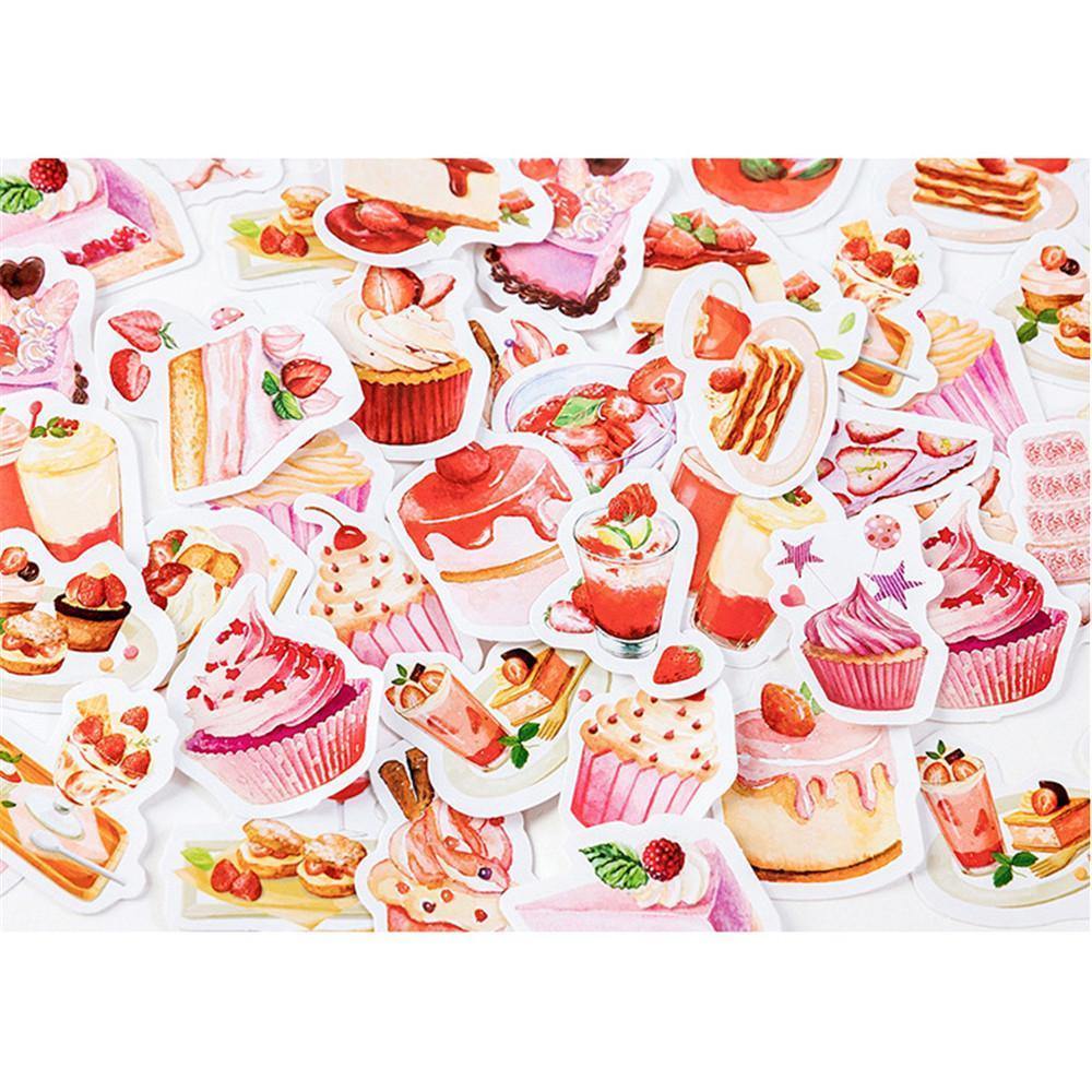 (2 Types) Strawberry&Ice Cream Dessert Series Packed Stickers <46 PCS> - Inlovearts