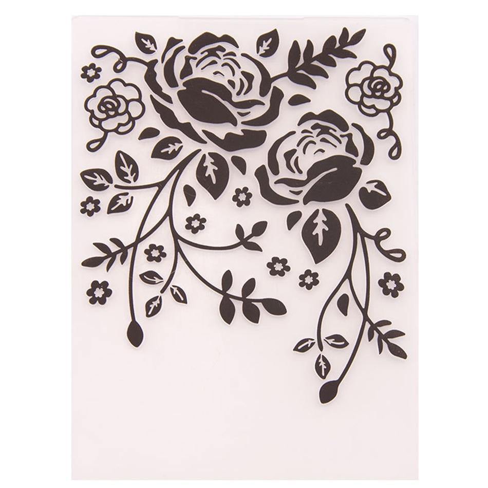 Blooming Rose Plastic Embossing Folder - Inlovearts