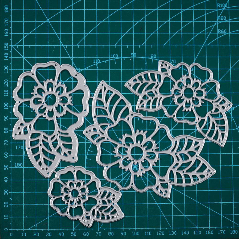4 Pcs Layering Blooming Flowers Dies - Inlovearts
